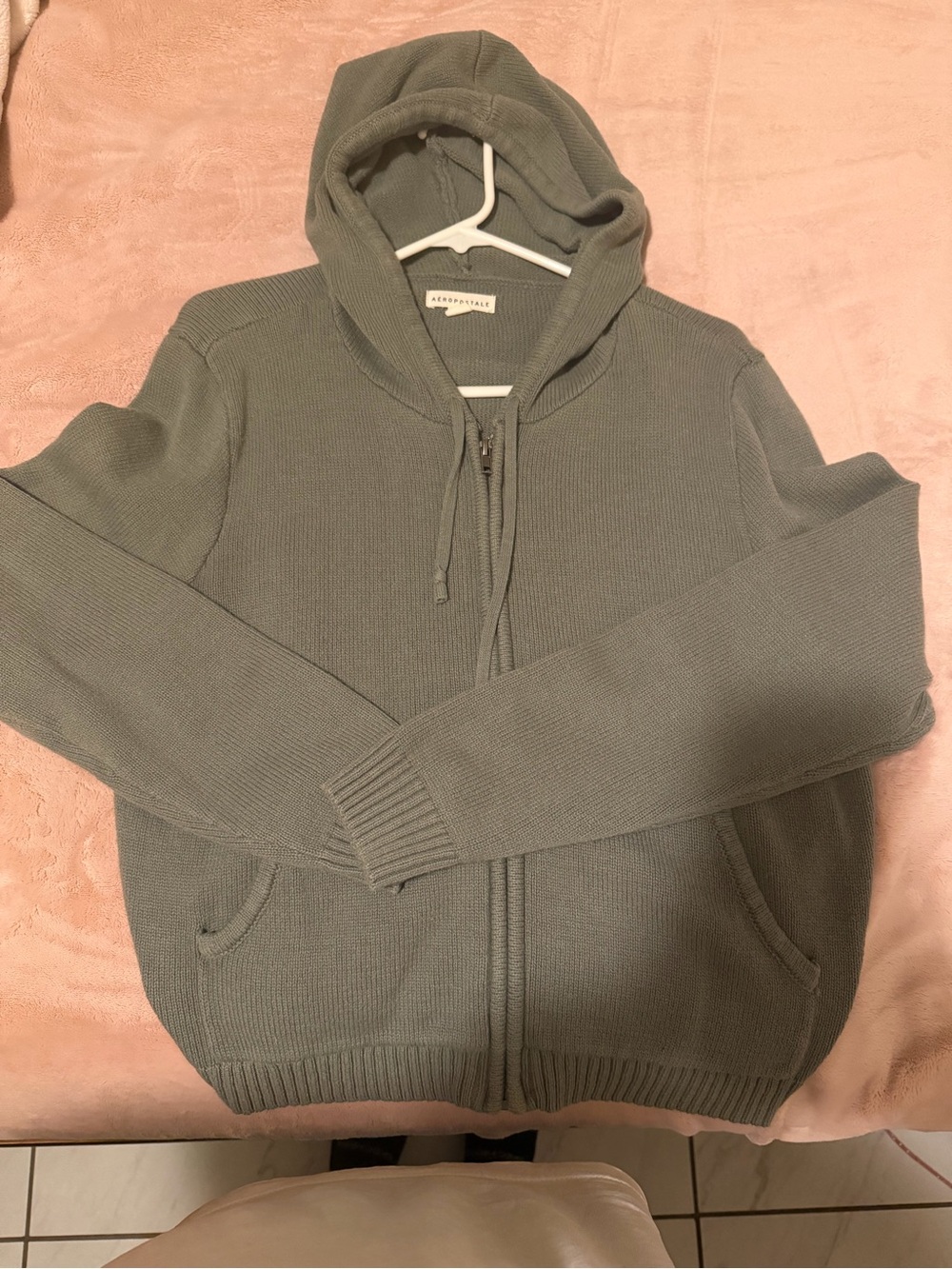 Aeropostale women’s Zip-Up Hooded Sweater - Sage